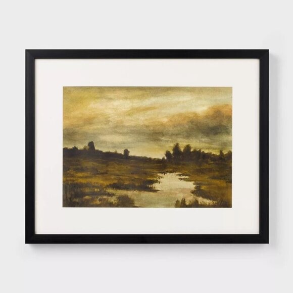 Threshold‎ Studio McGee 20x16 Marshland at Dusk Black Framed Wall Art - Target - Picture 1 of 6